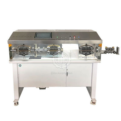 máquina de descascamento automática do cabo do PLC 100pcs/H grande com lâmina giratória